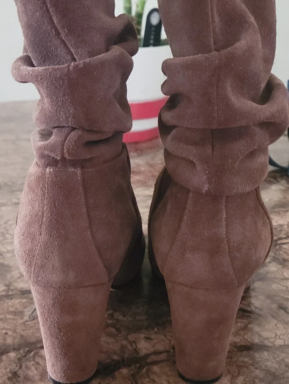 Manolo Blahnik Chocolate Suede Slouchy Boots 37